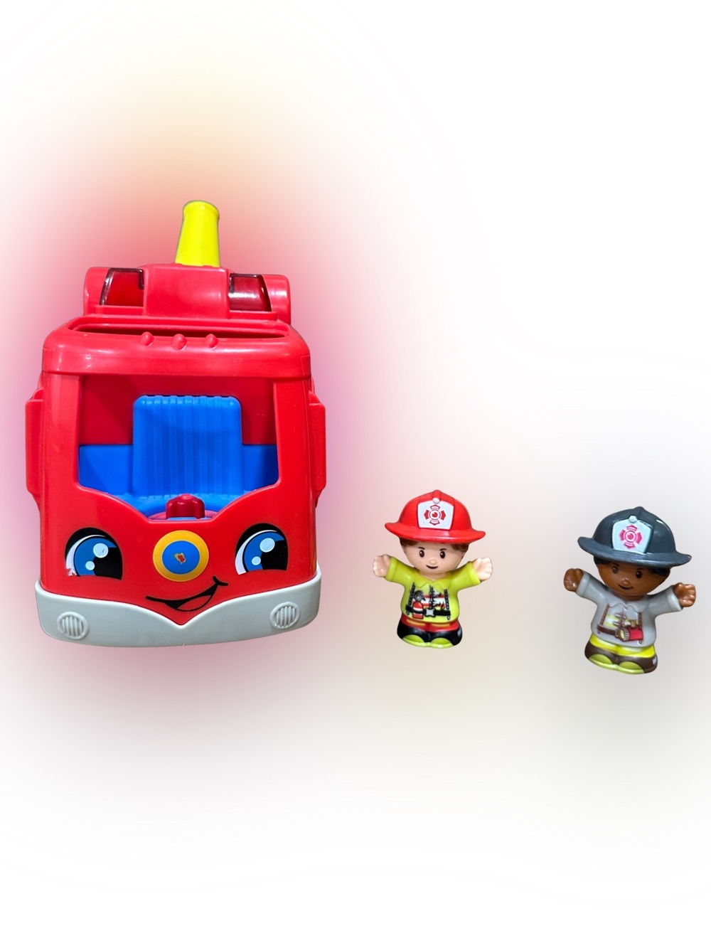 Fisher Price Little People Helping Others Fire Truck w/ Two Firefighters WORKS